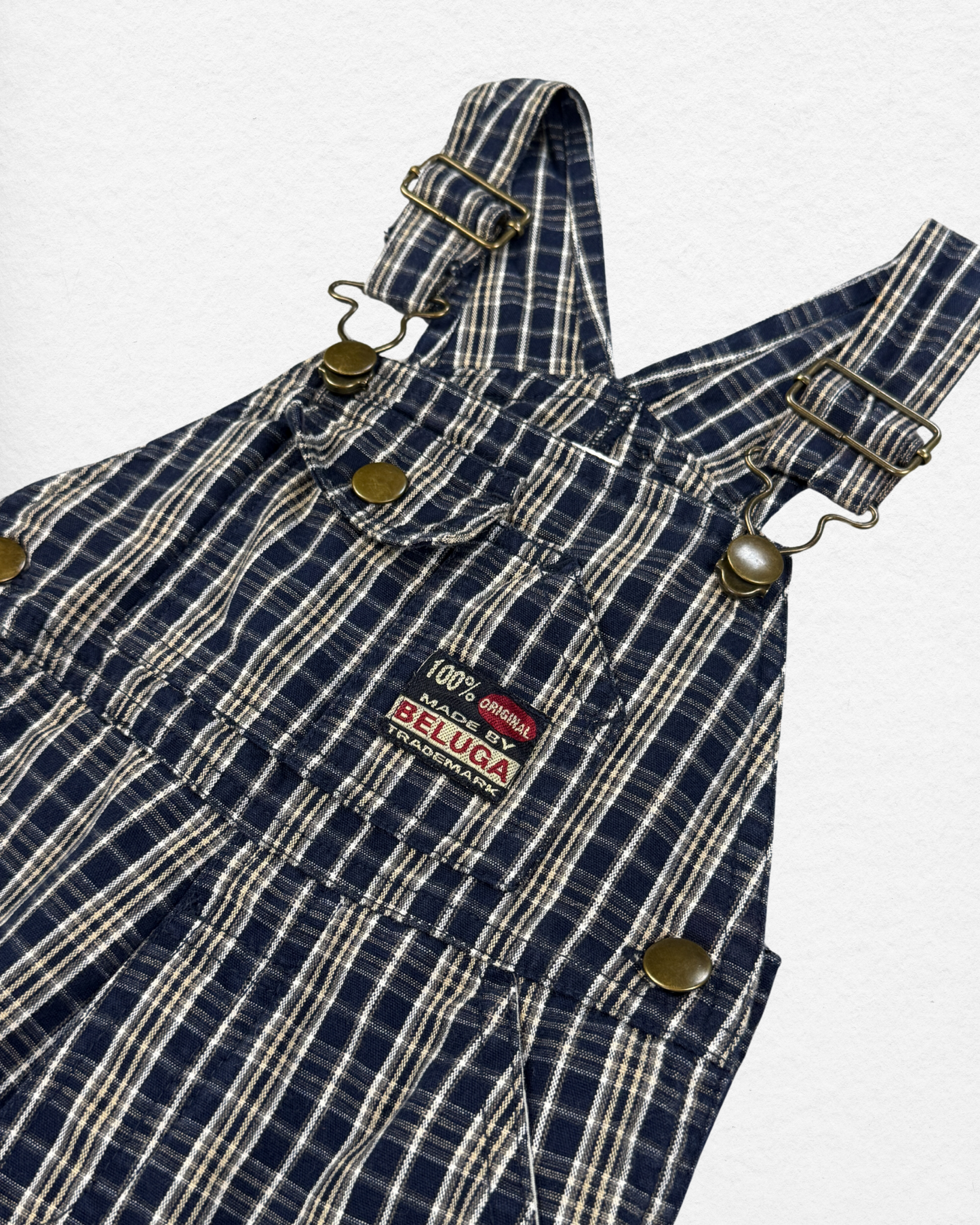 Vintage Plaid Overalls - 12M