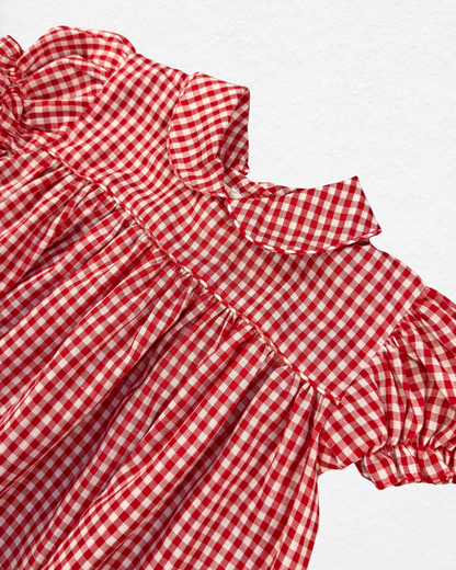Vintage Red Gingham Dress – 12M
