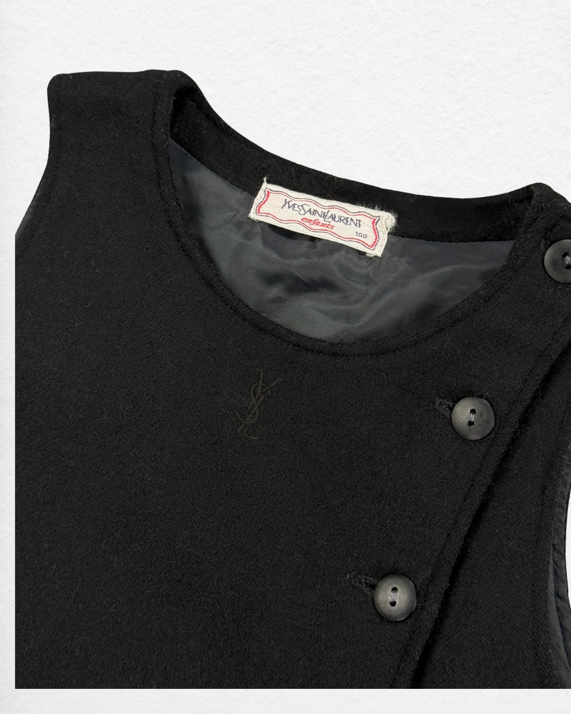 YSL Enfants Black Pinafore Dress 3–4Y