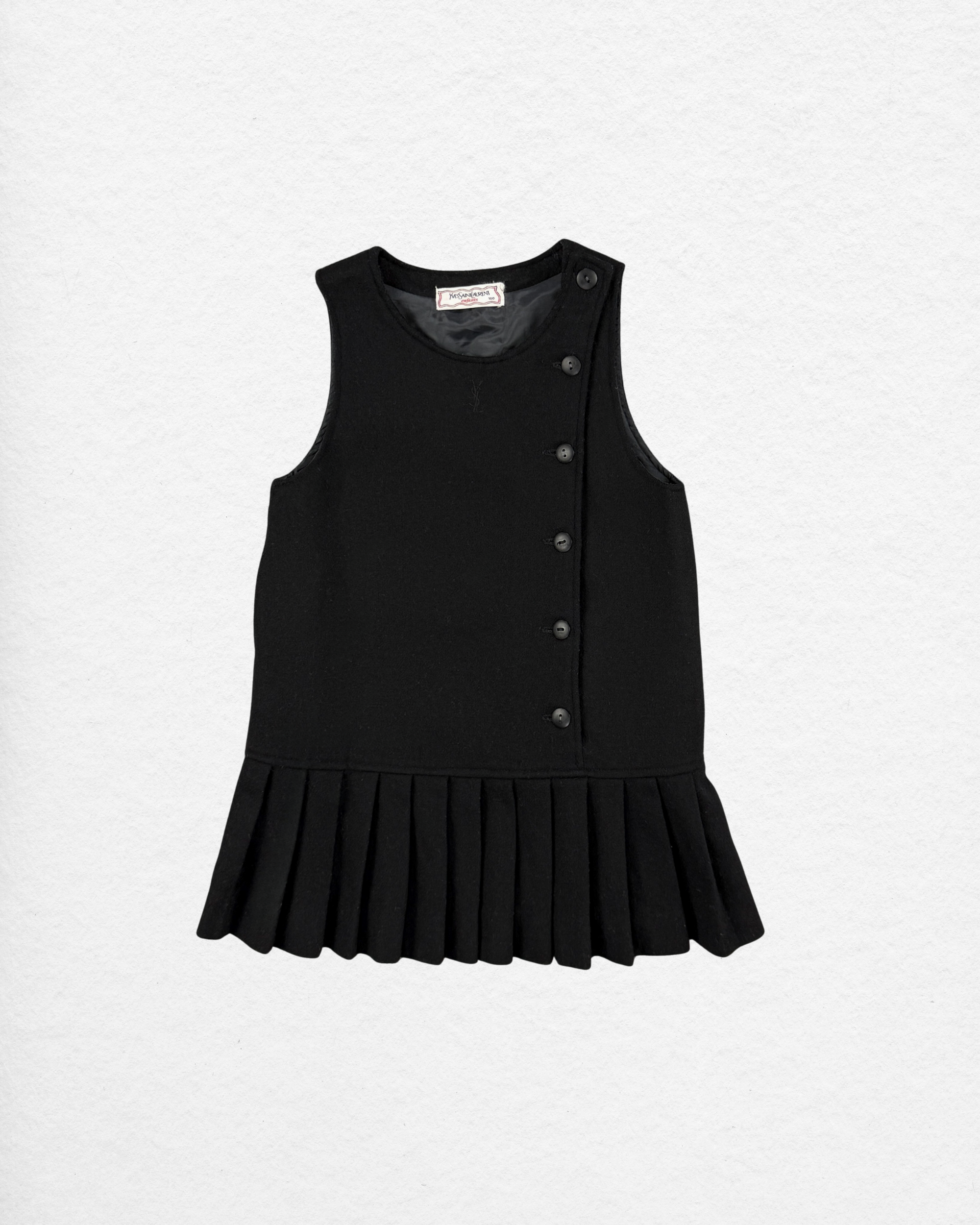 YSL Enfants Black Pinafore Dress 3–4Y