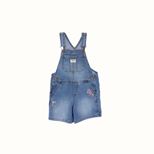 OshKosh Floral Embroidered Denim Overalls – Size 5T
