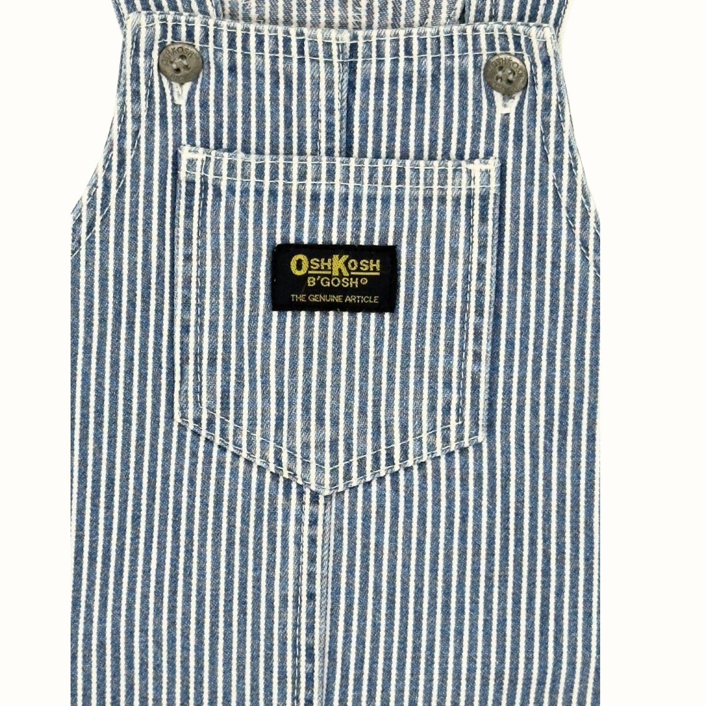 OshKosh Pinstripe Denim Pinafore – Size 4-5Y