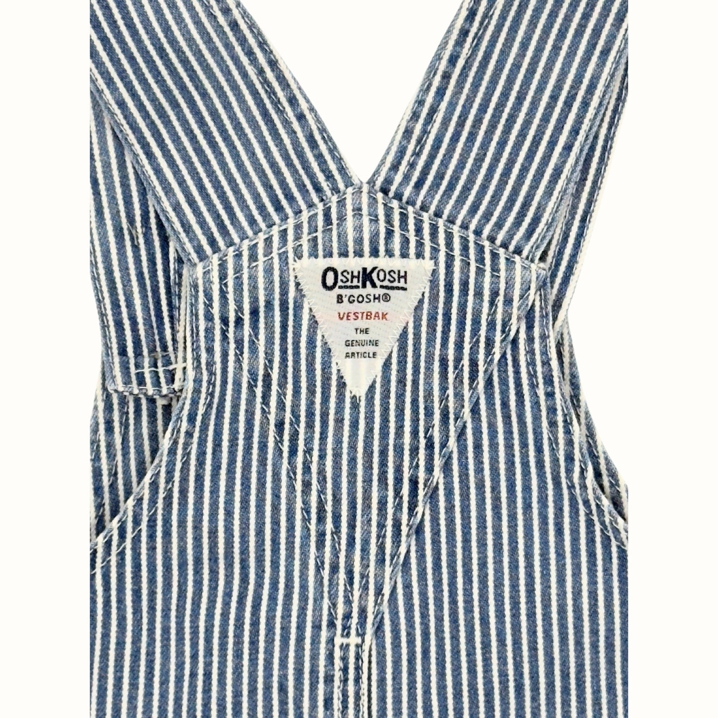 OshKosh Pinstripe Denim Pinafore – Size 4-5Y