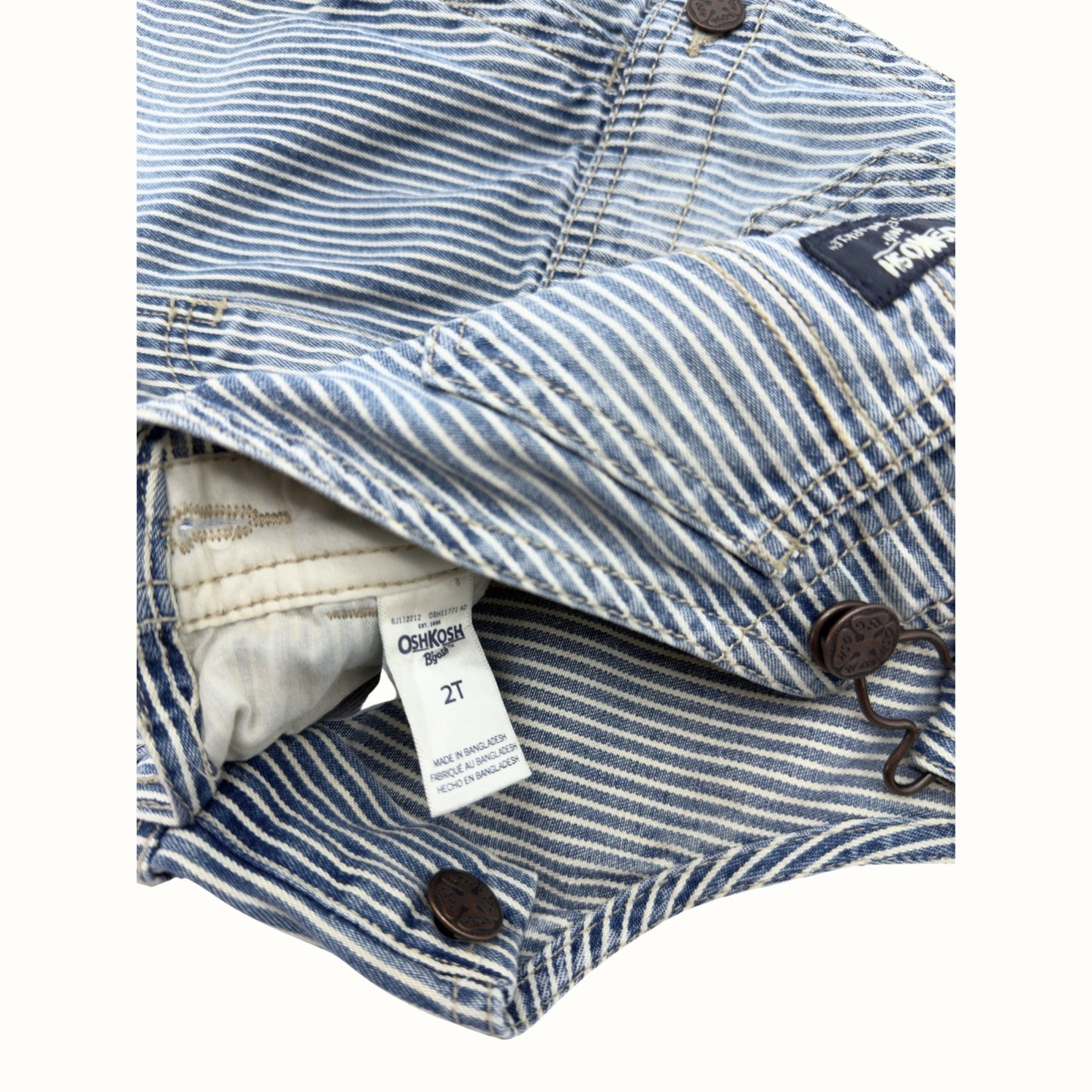 OshKosh Striped Overalls – Size 2T