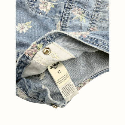 Oshkosh Floral Denim Overall Skirt – Size 5T
