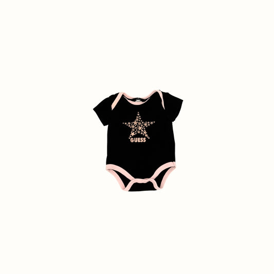 Guess Star Logo Baby Onesie – 0–3M
