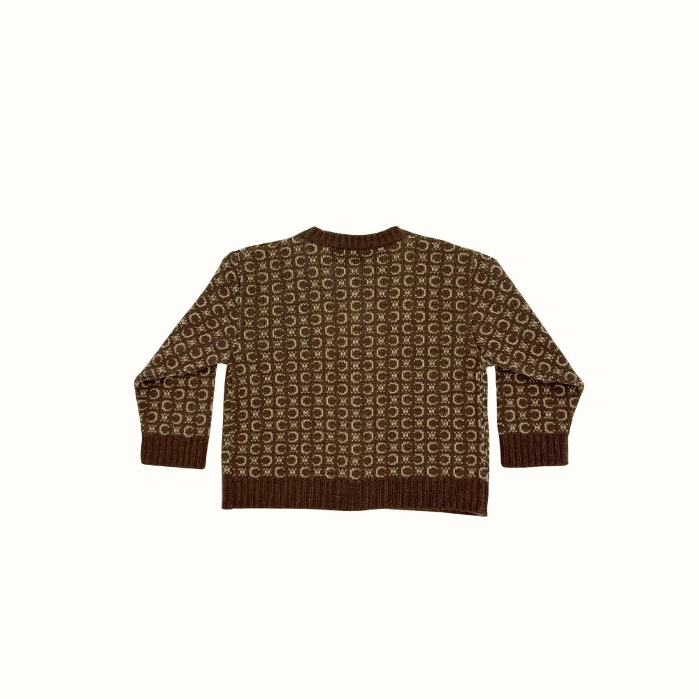 Celine Monogram Knit Cardigan – 2–3Y