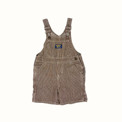 OshKosh Brown & White Stripe Overalls – 18M