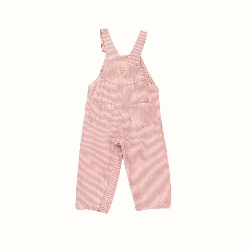 OshKosh Pink Pinstripe Overalls – 18M