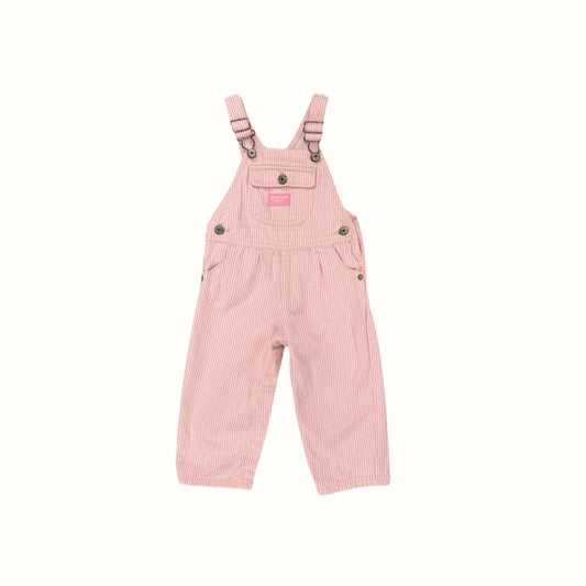 OshKosh Pink Pinstripe Overalls – 18M