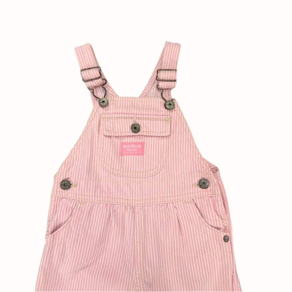 OshKosh Pink Pinstripe Overalls – 18M