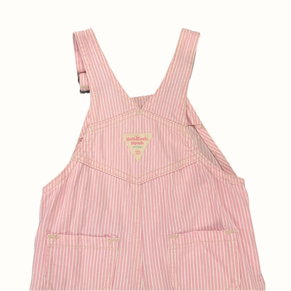 OshKosh Pink Pinstripe Overalls – 18M