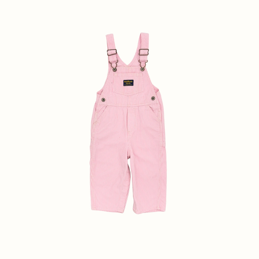 OshKosh Pink Striped Overalls – 18M