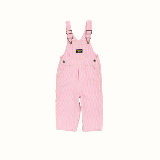 OshKosh Pink Striped Overalls – 18M
