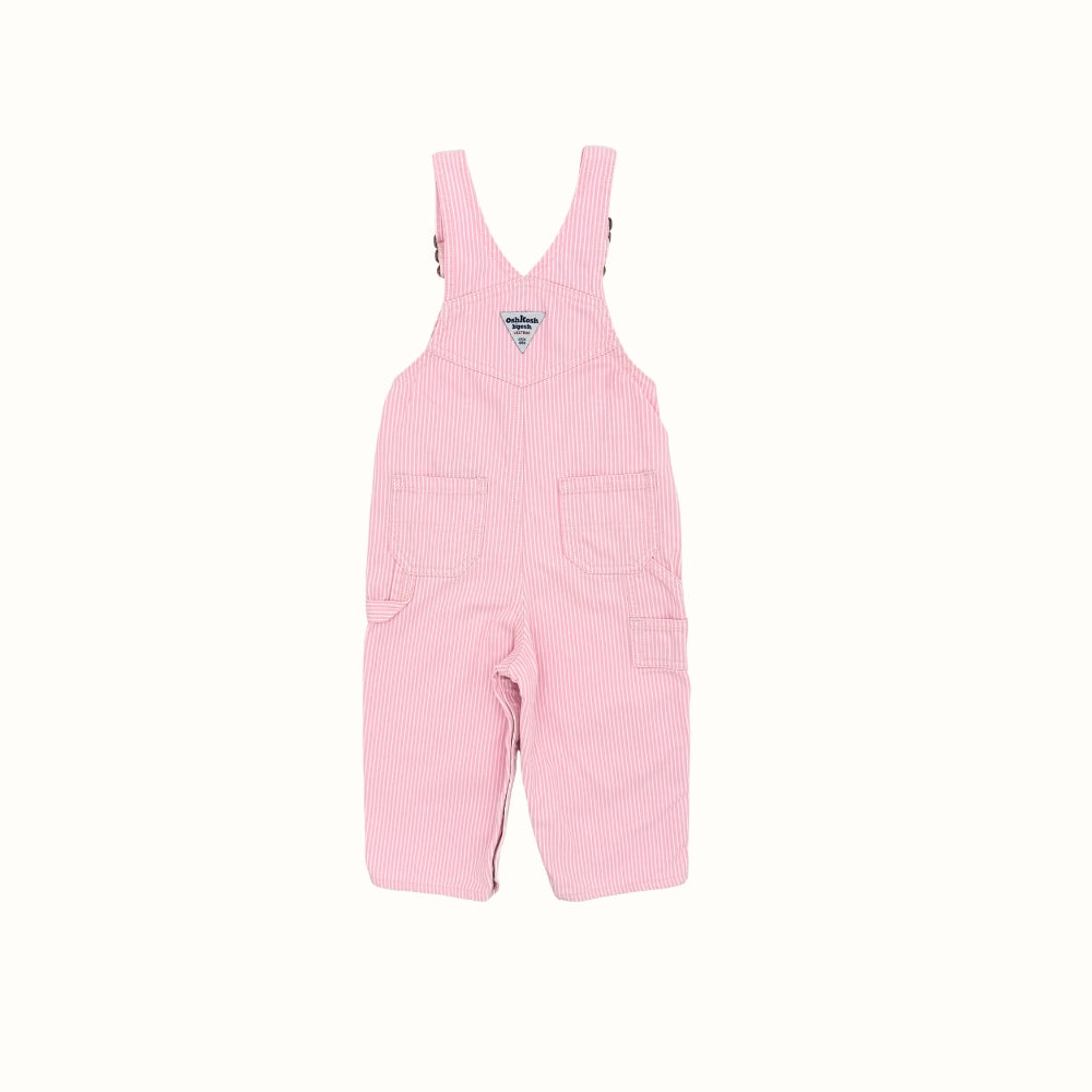 OshKosh Pink Striped Overalls – 18M