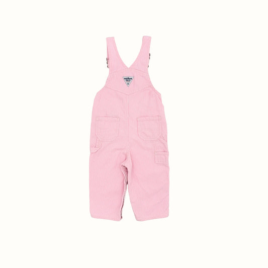 OshKosh Pink Striped Overalls – 18M