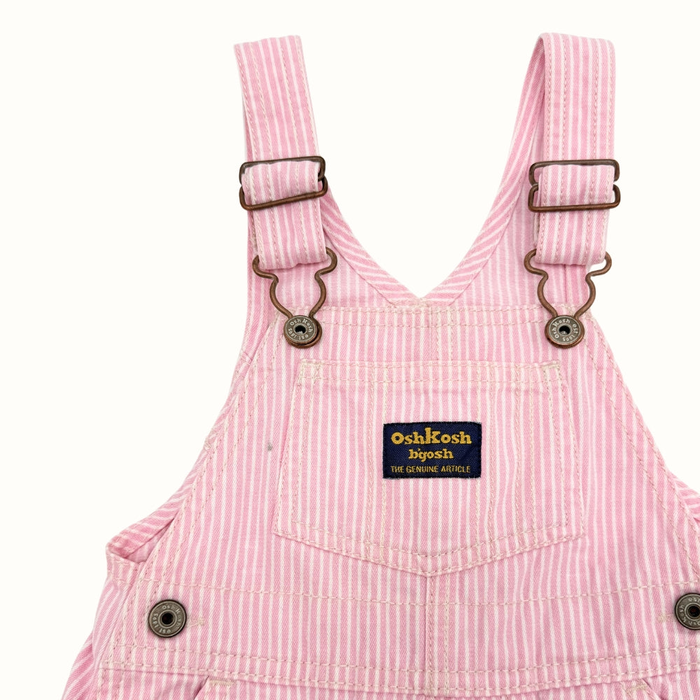 OshKosh Pink Striped Overalls – 18M