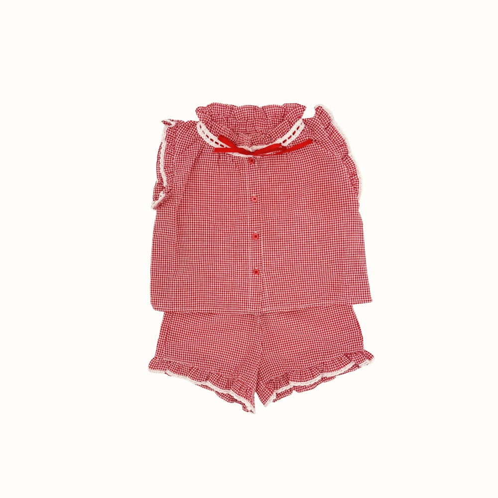 Red Gingham Two-Piece Set – 12-18M