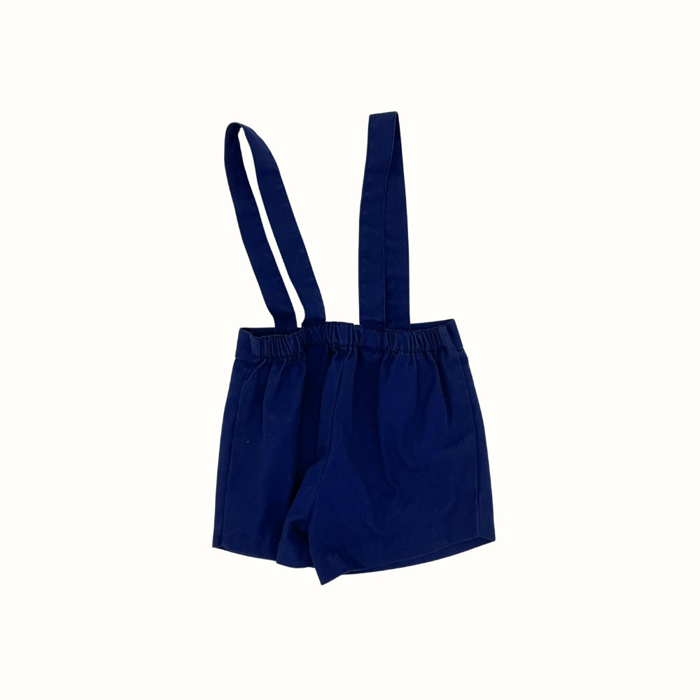 Vintage Navy Suspender Shorts – 12–18M
