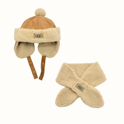 UGG Shearling Hat & Scarf Set – 2-5Y